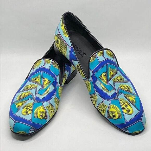 Versace Masks Print Silk Twill Loafer size 43/us size 10 main image 4